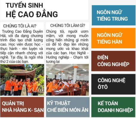 Trường CĐ Duyên Hải tuyển sinh chính quy các ngành nghề 2024